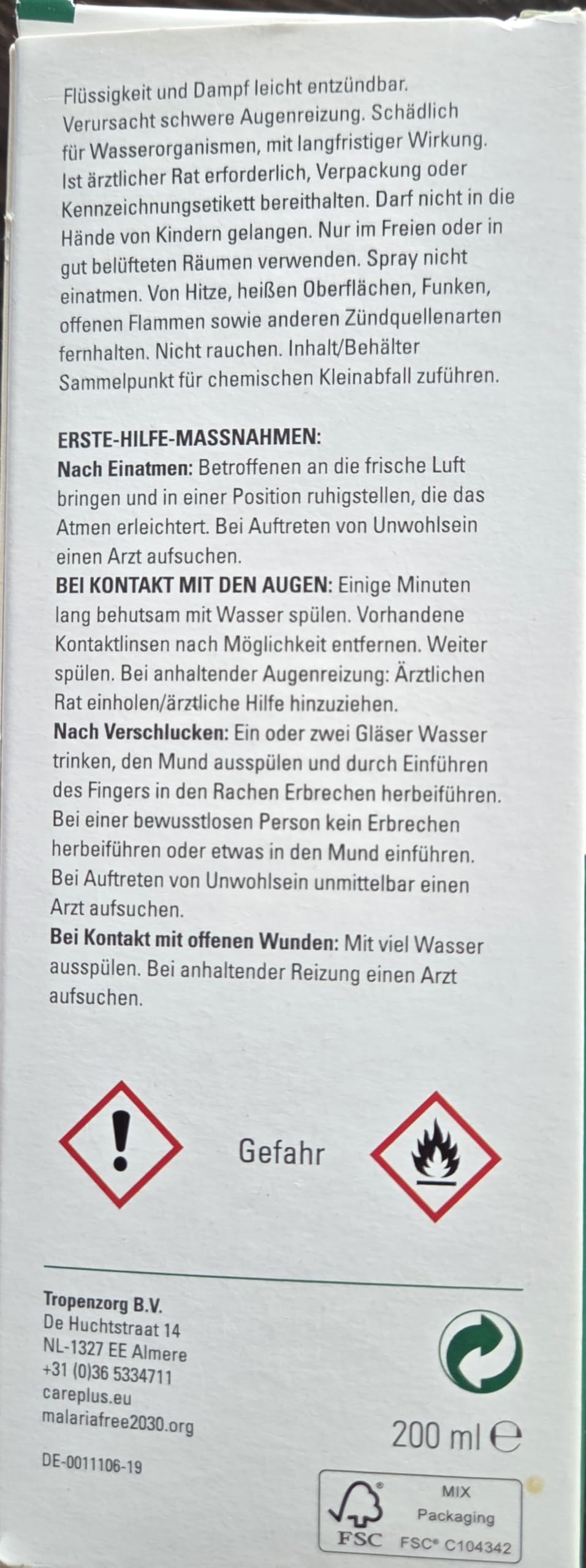 Care Plus DEET 50% Biozid Mückenspray Doppelpack 2x200 ml - Insektenschutz Mücken und Zecken - bis 10h - EU-Zulassung DE-0011106-19 / BAuA N-33085 - Reise Outdoor Tropen