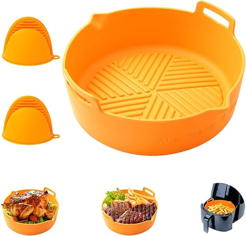 Miniatura 1 de Revestimientos de silicona para freidora de aire olla de silicona para freidora de aire de 905 pulgadas de fácil limpieza accesorios para horno