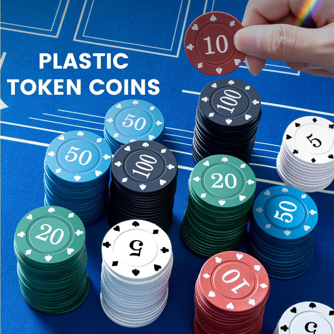 200 Pezzi Fiches Poker, Chips Poker In Plastica Con Valori Nominali, Set Di Gettoni Da Poker Per Feste Per Serate Di Gioco, Chip Da Casinò Per Poker, 5 Colori, Dotato Di Una Custodia In Velluto