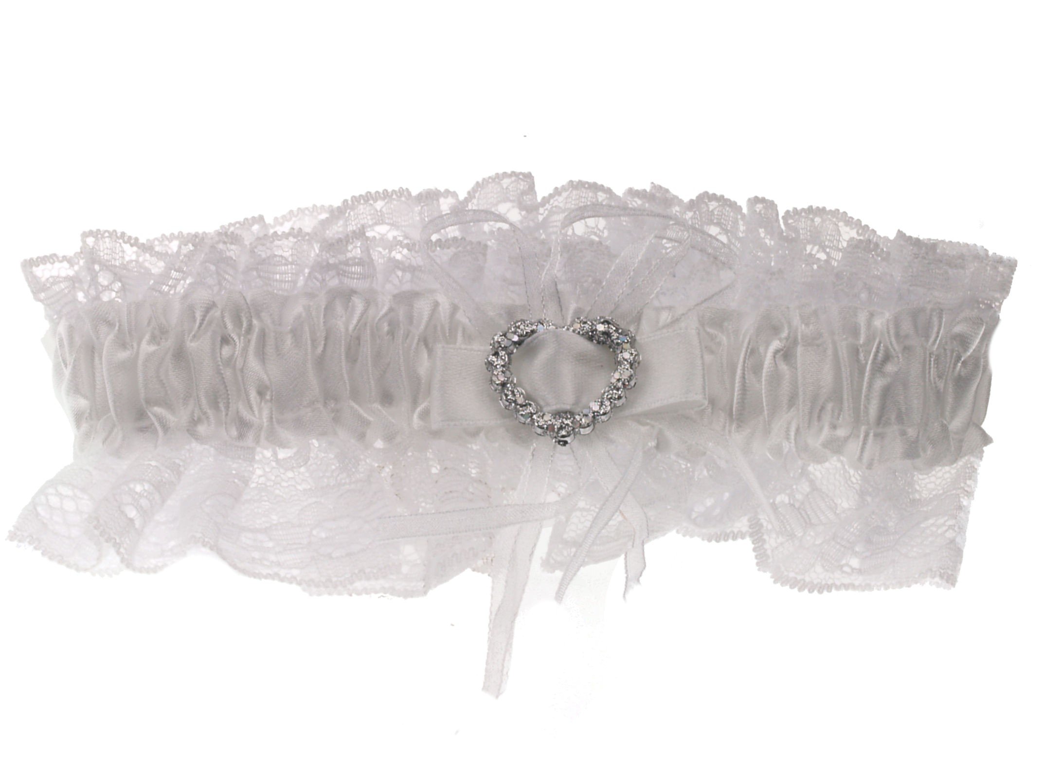 Bride Boutique Wedding Hen Party Bride To Be Satin & Lace Bridal Garter - White