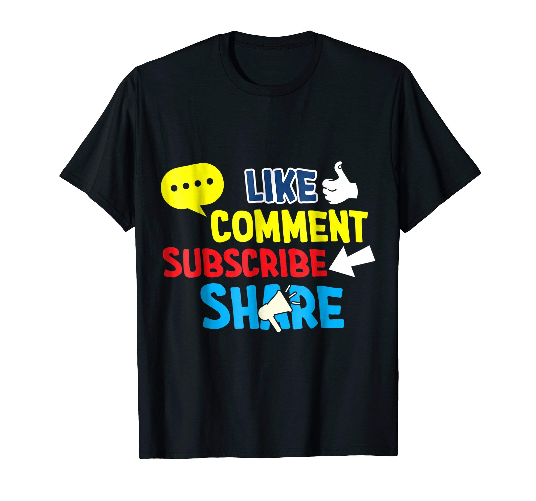 Like Comment Subscribe Cute Vlogger Streamer Gift Funny T-Shirt