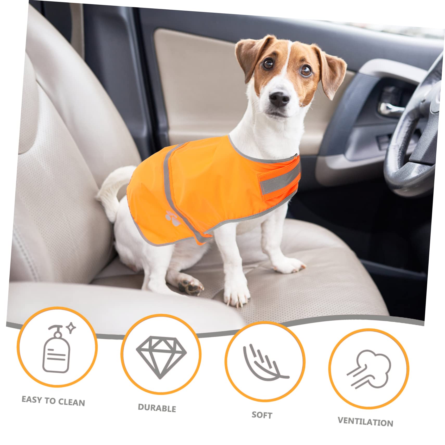 Beavorty 5pièces Gilet Réfléchissant pour Chien Oxford Ajustable Vêtement De Sécurité pour Animaux De Compagnie pour Extérieur