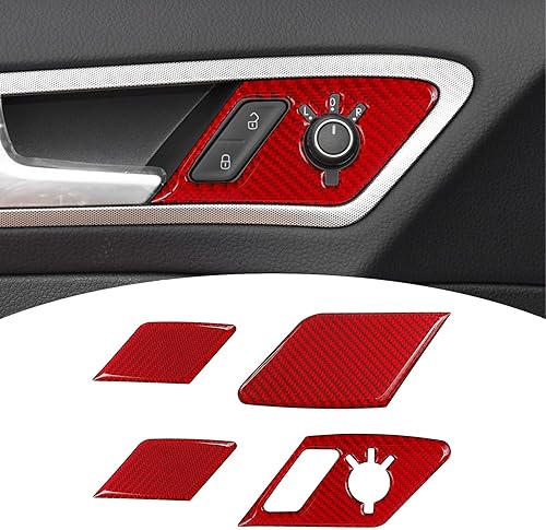 Miniatura 7 de Compatible con marco de interruptor de emergencia de automóvil, cubierta de fibra de carbono, accesorios interiores para Volkswagen VW Golf 7 2014