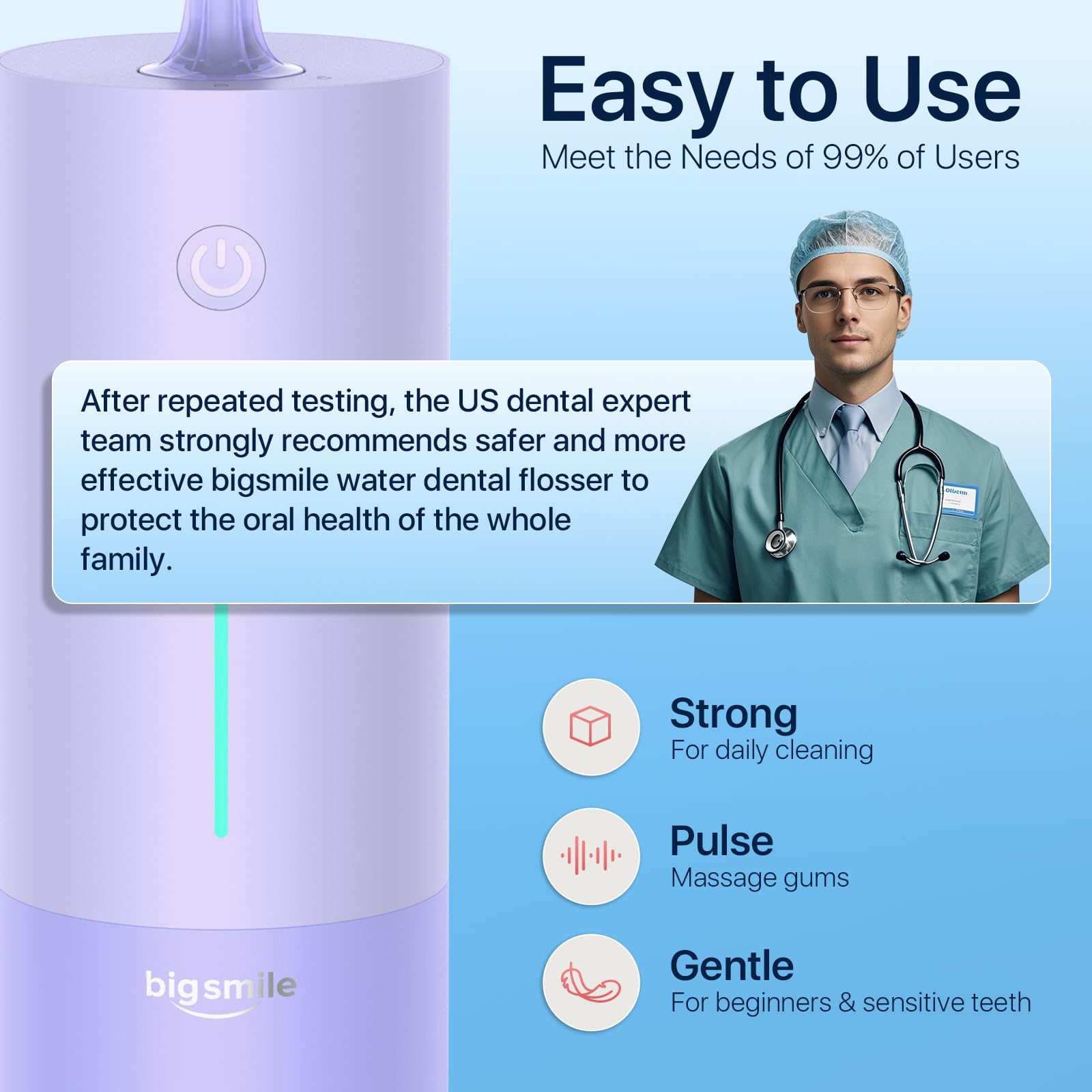 Potente idropulsore senza fili per gengive sane, irrigatore orale dentale ricaricabile per la pulizia quotidiana delle gengive sensibili, bretelle ortodontiche per aiutare a prevenire infezioni e