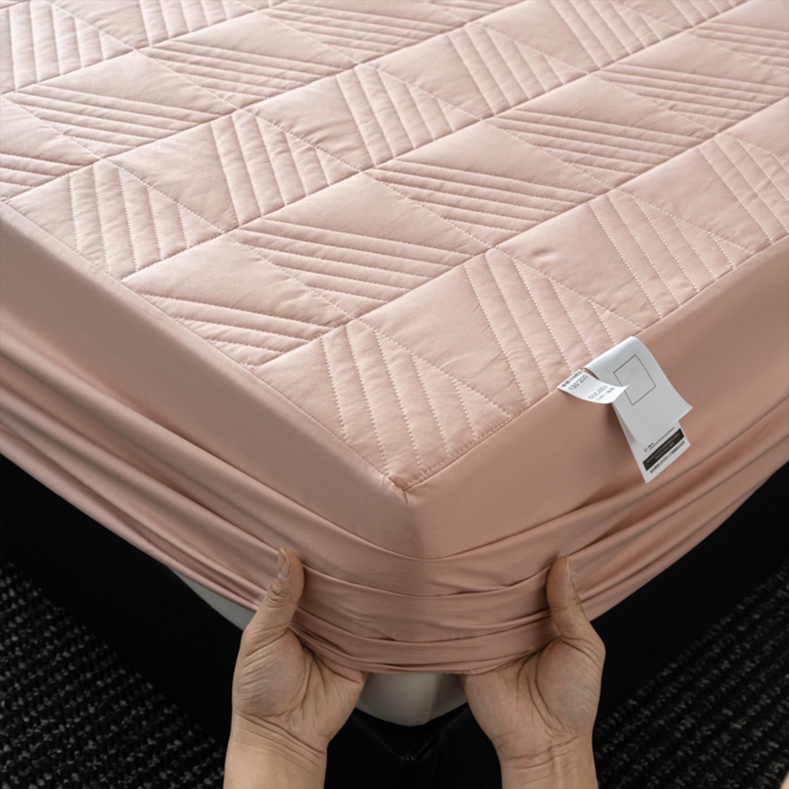 Spannbettlaken 180x220 Grau Baumwolle King-Size Bett