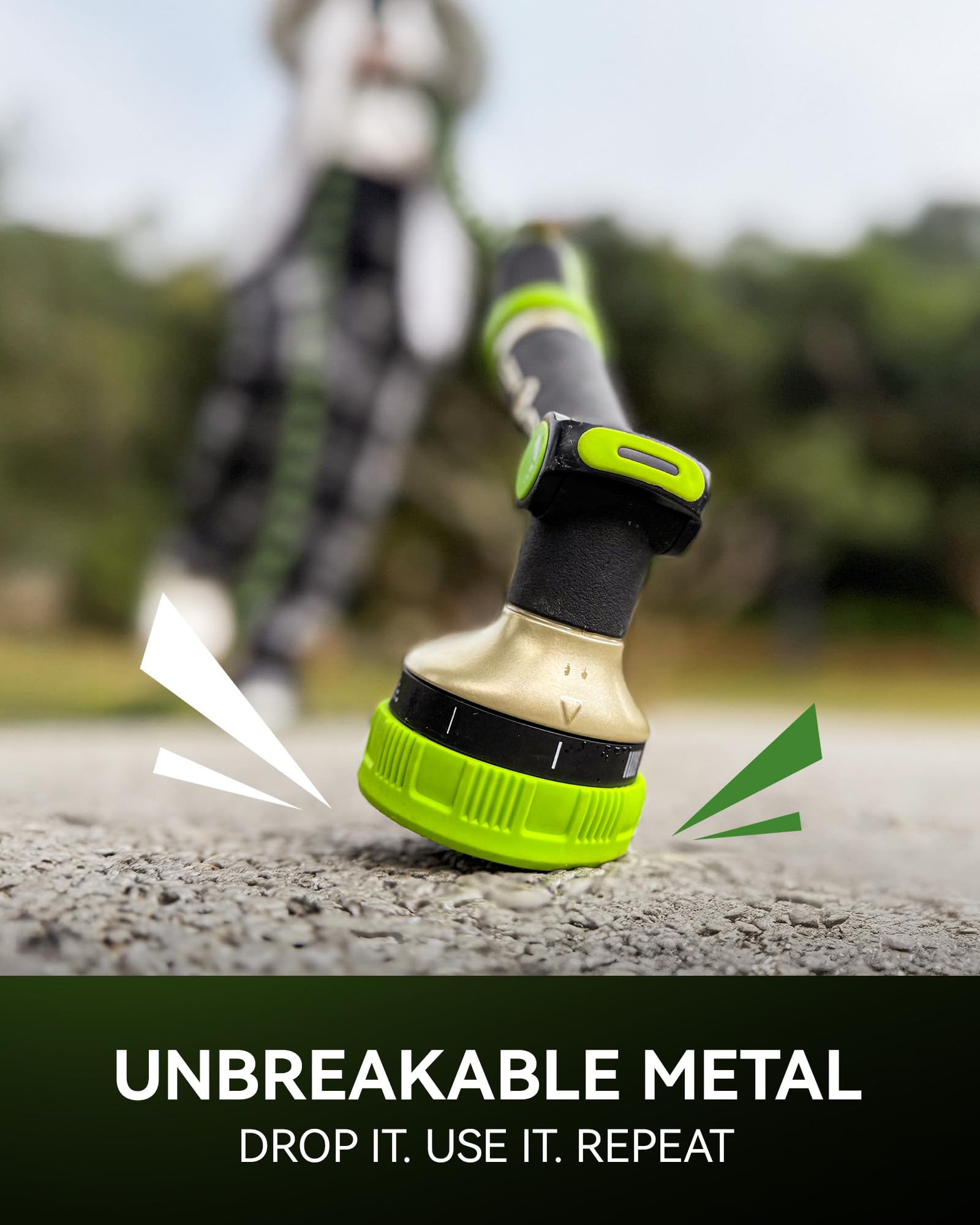 RAINPOINT Hose Sprayer Nozzle Heavy Duty - 8 Spray Patterns Garden Hose Nozzle with Adjustable Flow Control for Watering Plants, Washing Cars,Washing Pets, Thumb Control (Green) - 5