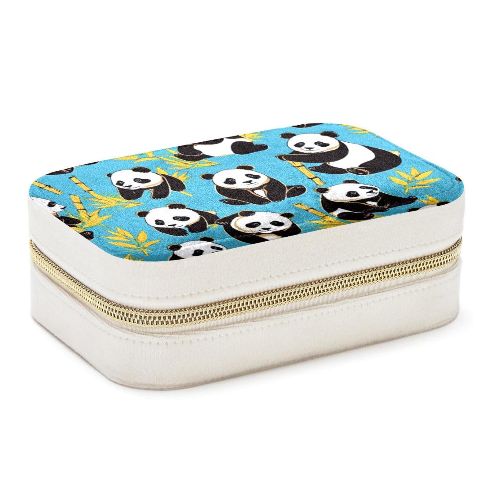 Organiseur de bijoux de voyage anti-rayures, boîte panda spacieuse