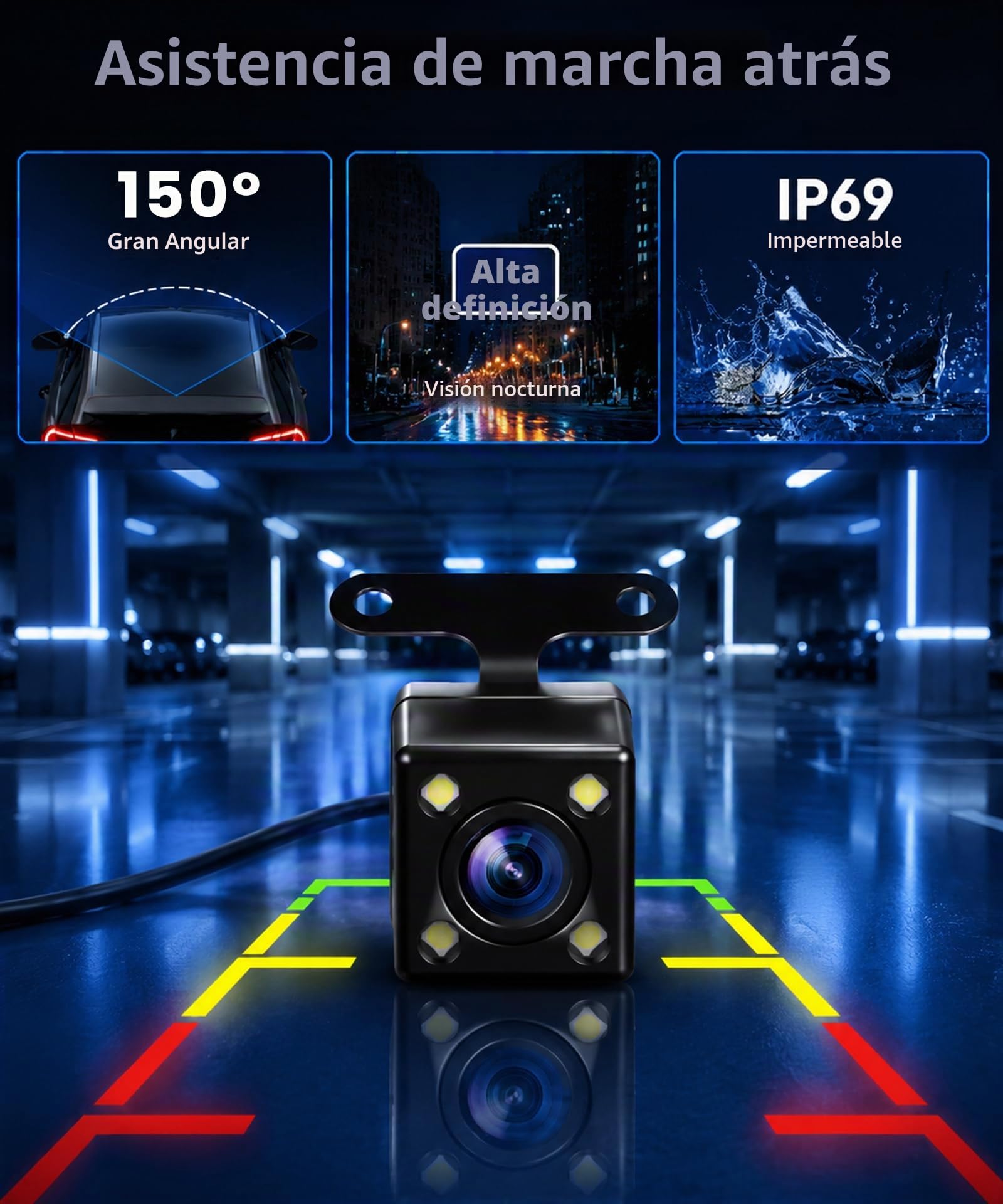 Rimoody 360° 5 Canales Dashcam para Coche, 5 1080P Delantera y Trasera Izquierda Derecha, 3.16 Pulgadas Dash CAM 1080P con Visión Nocturna IR/Vídeo en Bucle/24H Monitor/Asistencia de Estacionamiento