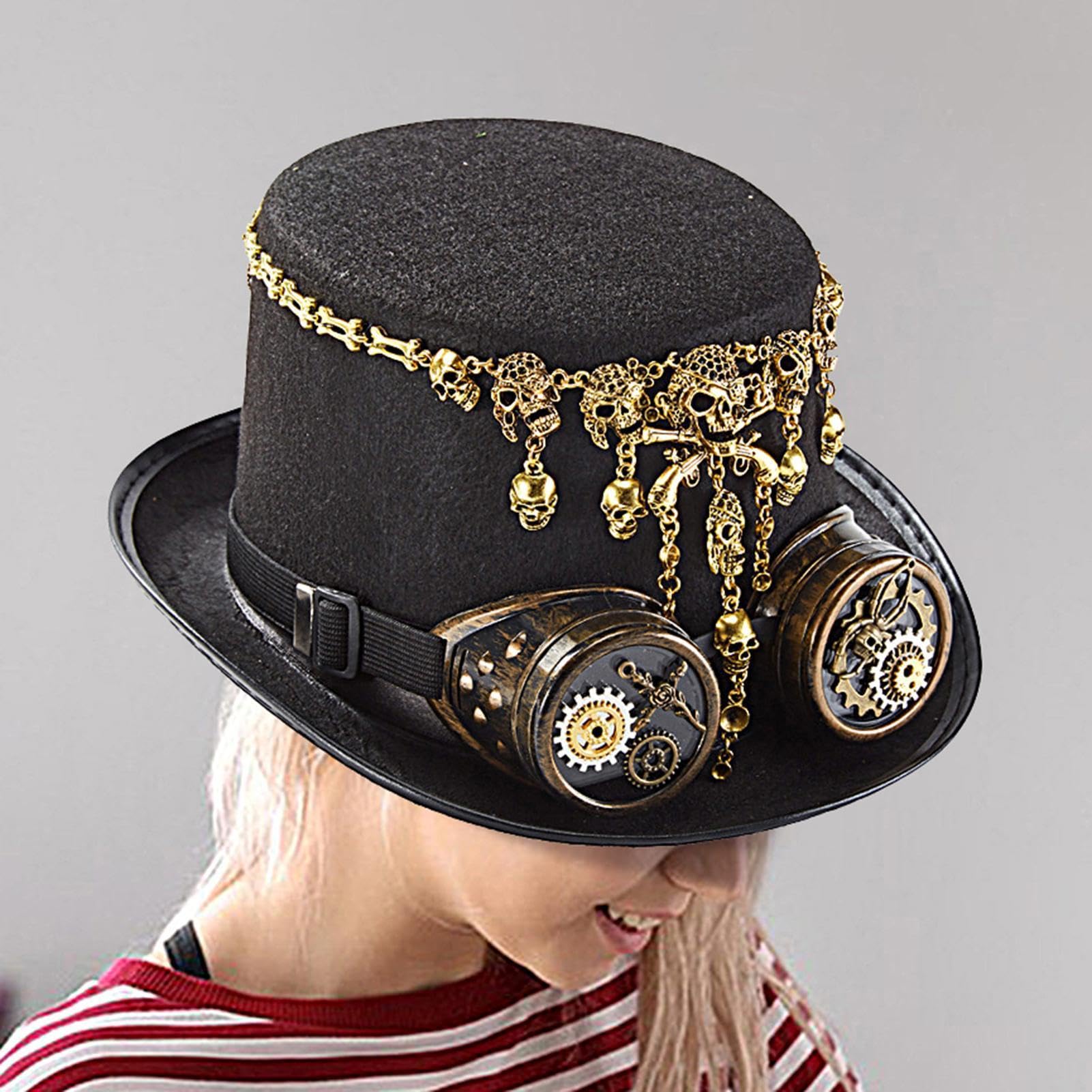 Steampunk Cappello a cilindro vestire puntelli con occhiali