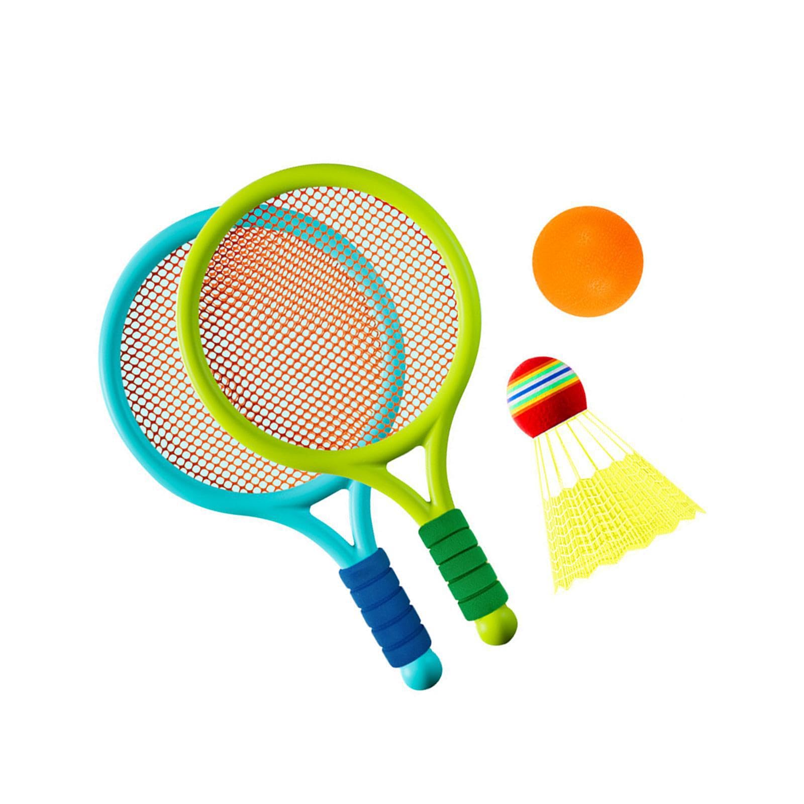 Set da Tennis e Badminton per Bambini, Racchetta da Tennis per Bambini, Giocattoli da Spiaggia, Blu e Rosa