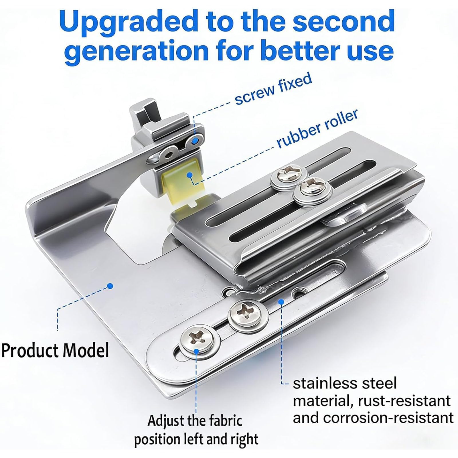Prensatelas para Fruncir, Accesorio para Máquina De Coser, con Rodillo, Seleccionable A Izquierda O Derecha, Ancho Ajustable, Prensatelas Industrial para Plisado De Máquinas De Coser Left