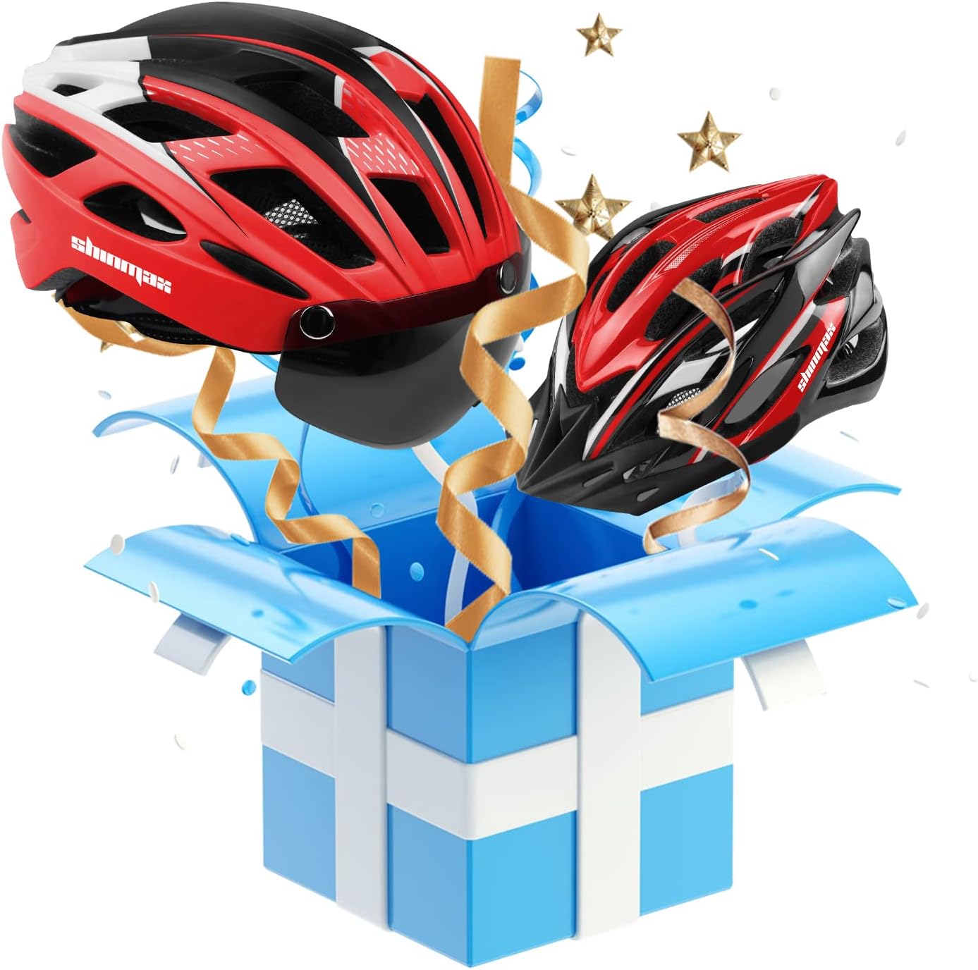 Bike Helmet with Goggles+Bicycle Helmet with Sun Visor(Both Comes with LED Back Light)