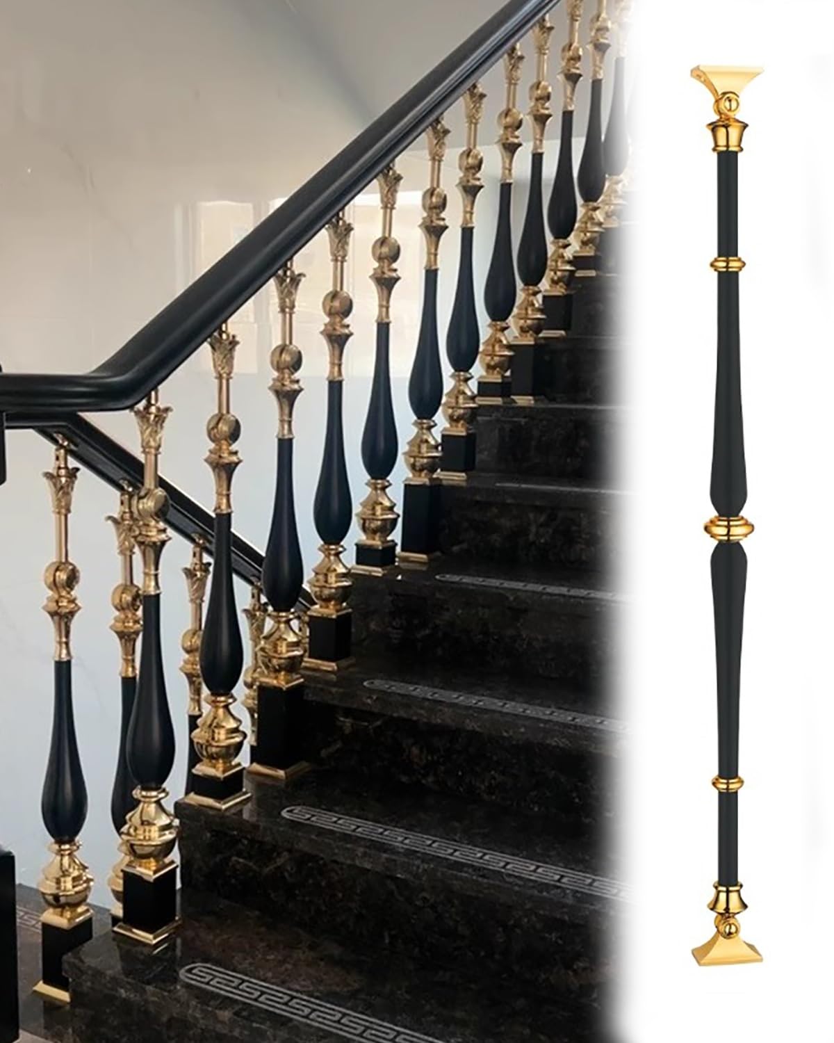 Colonne de garde-corps en métal pour sécuriser le couloir et l'escalier extérieur