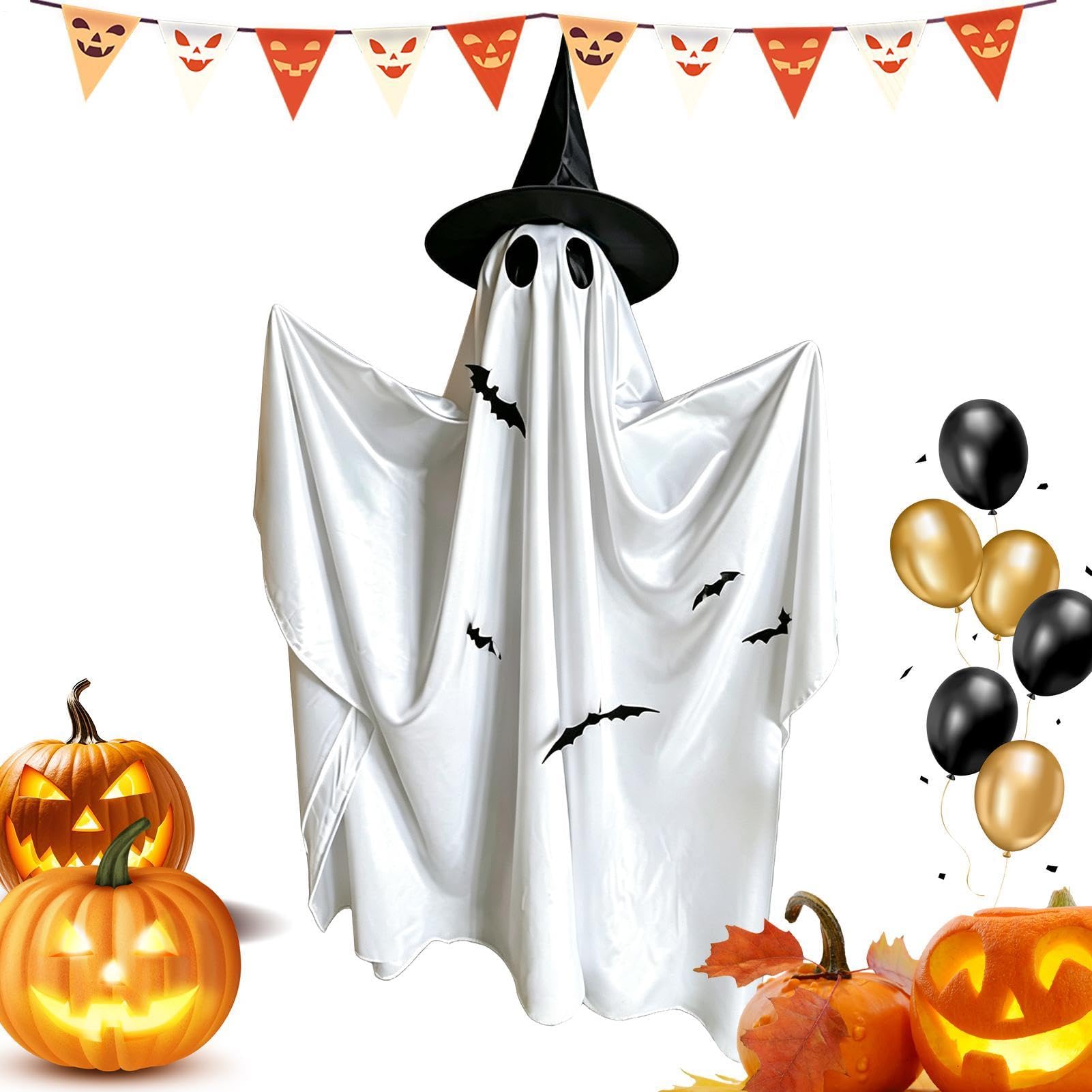 Fantasma Halloween de 1,5m cadena de luces decorativas con figura de pie para jardin y porche
