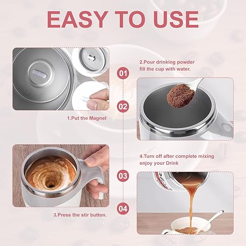 Miniatura 5 de Teebacco Taza de café autoagitadora magnética automática - Taza mezcladora eléctrica para el día de la madre