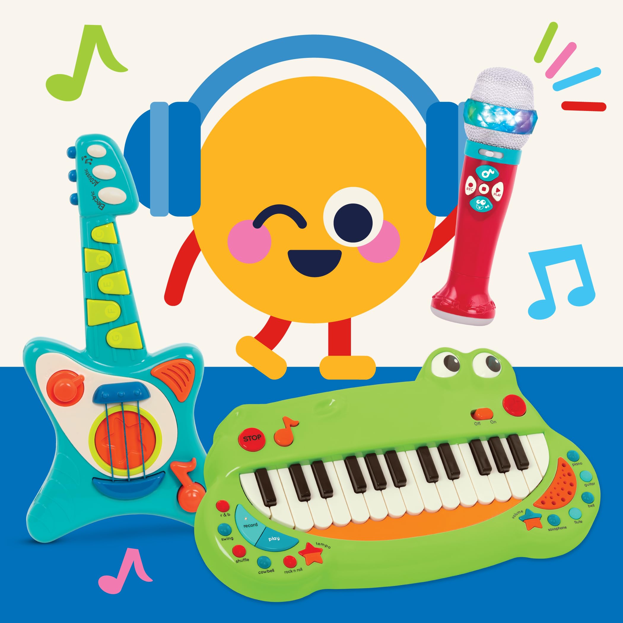 Battat - Krokodil-Klavier - Klavierspielzeug für Kleinkinder - Musikinstrument für Kinder, Kinder - Animal Keyboard Piano mit 5 Instrumenteneinstellungen - Krokodil-Klavier - 2 Jahre +