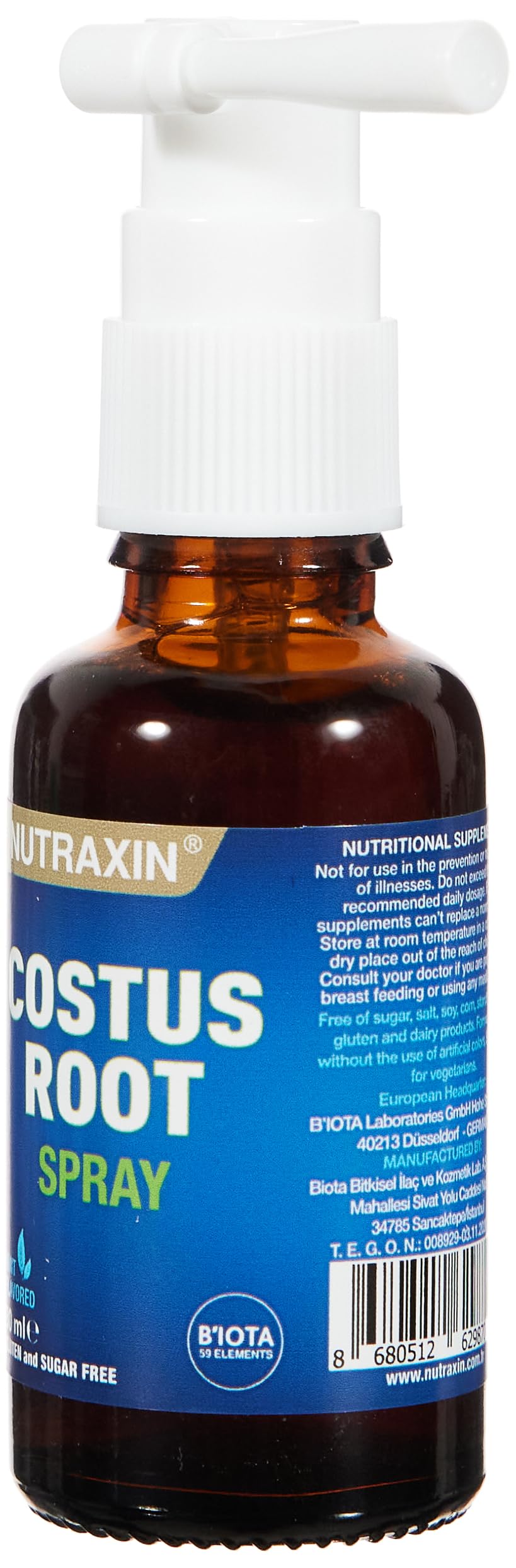Nutraxin Costus Root Spray 30 mL Vitamin Takviyesi