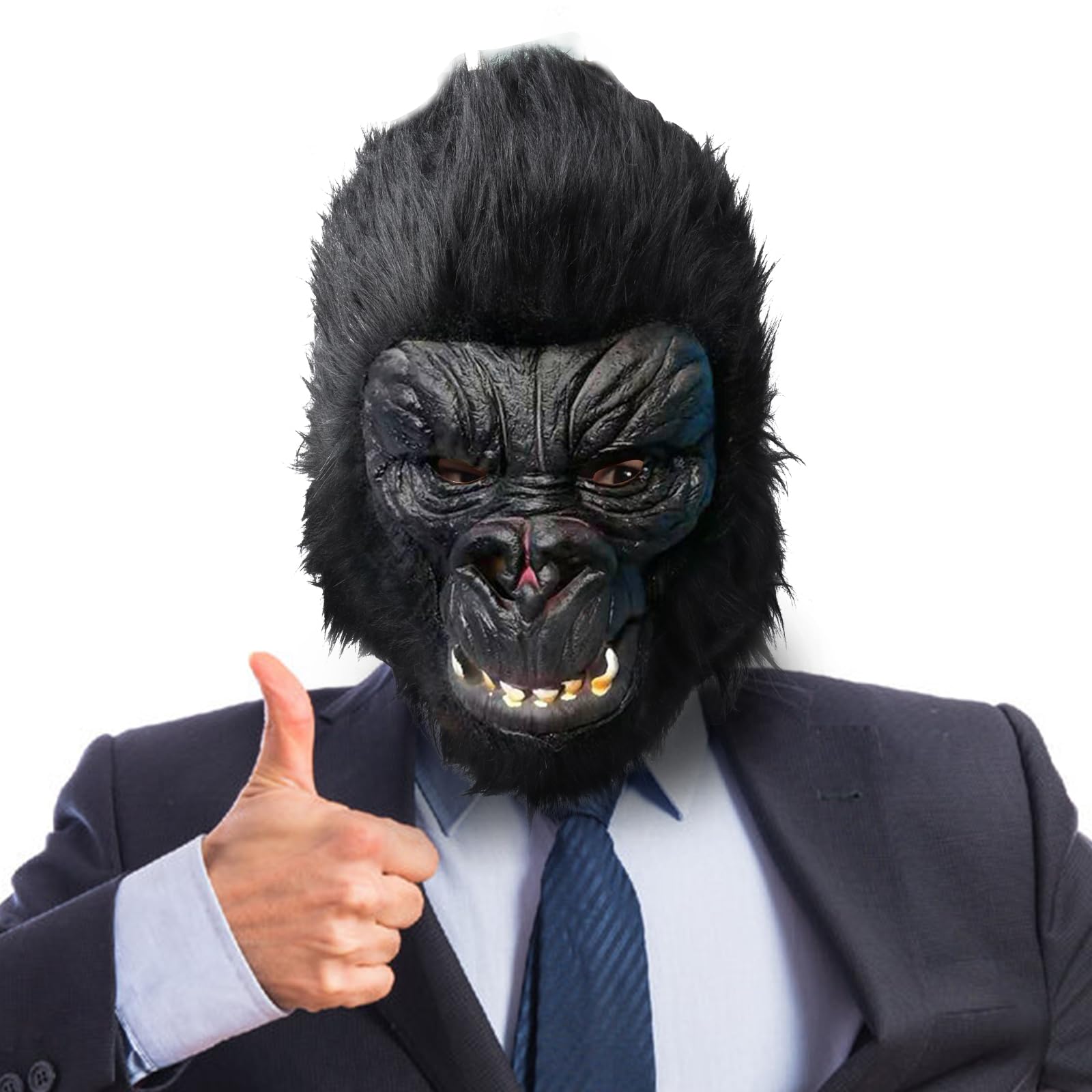 Hulaiyaa Halloween Animal Gorilla Mask Child Adult, Realistic Funny Monkey Mask, Animal Latex Head Mask Monkey Chimp Costume for Halloween Carnival Birthday Party