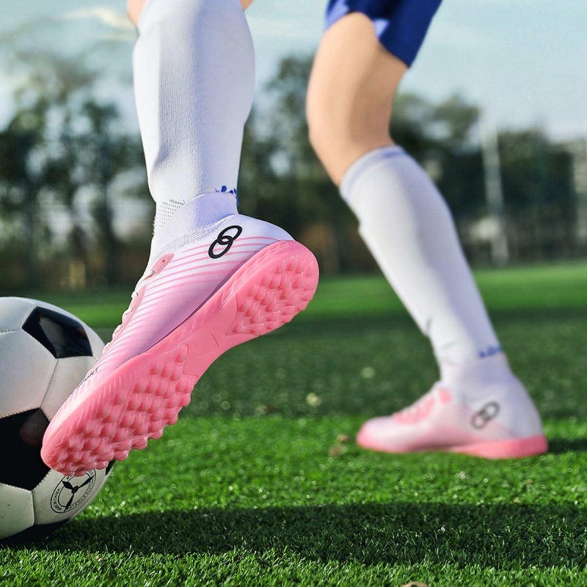 HESBITEUL Soccer Cleats Indoor Turf: Kids Football Shoes with Short Studs