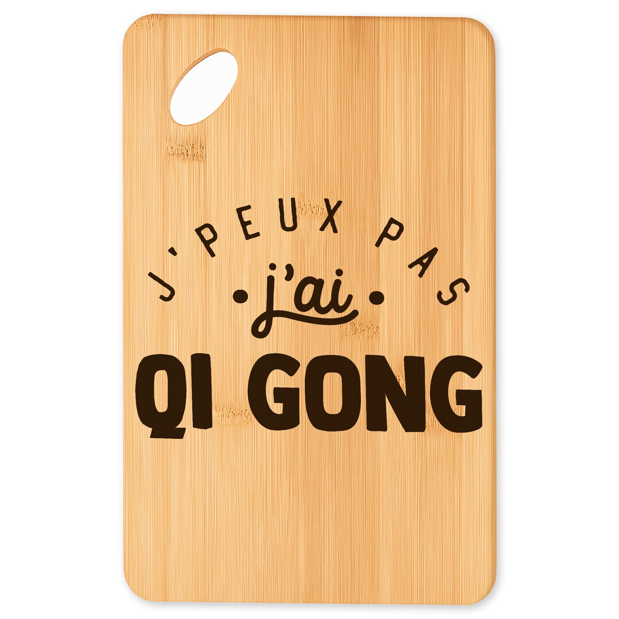 Planche à découper en bambou qui résiste aux couteaux plateau apéro qi gong blanc