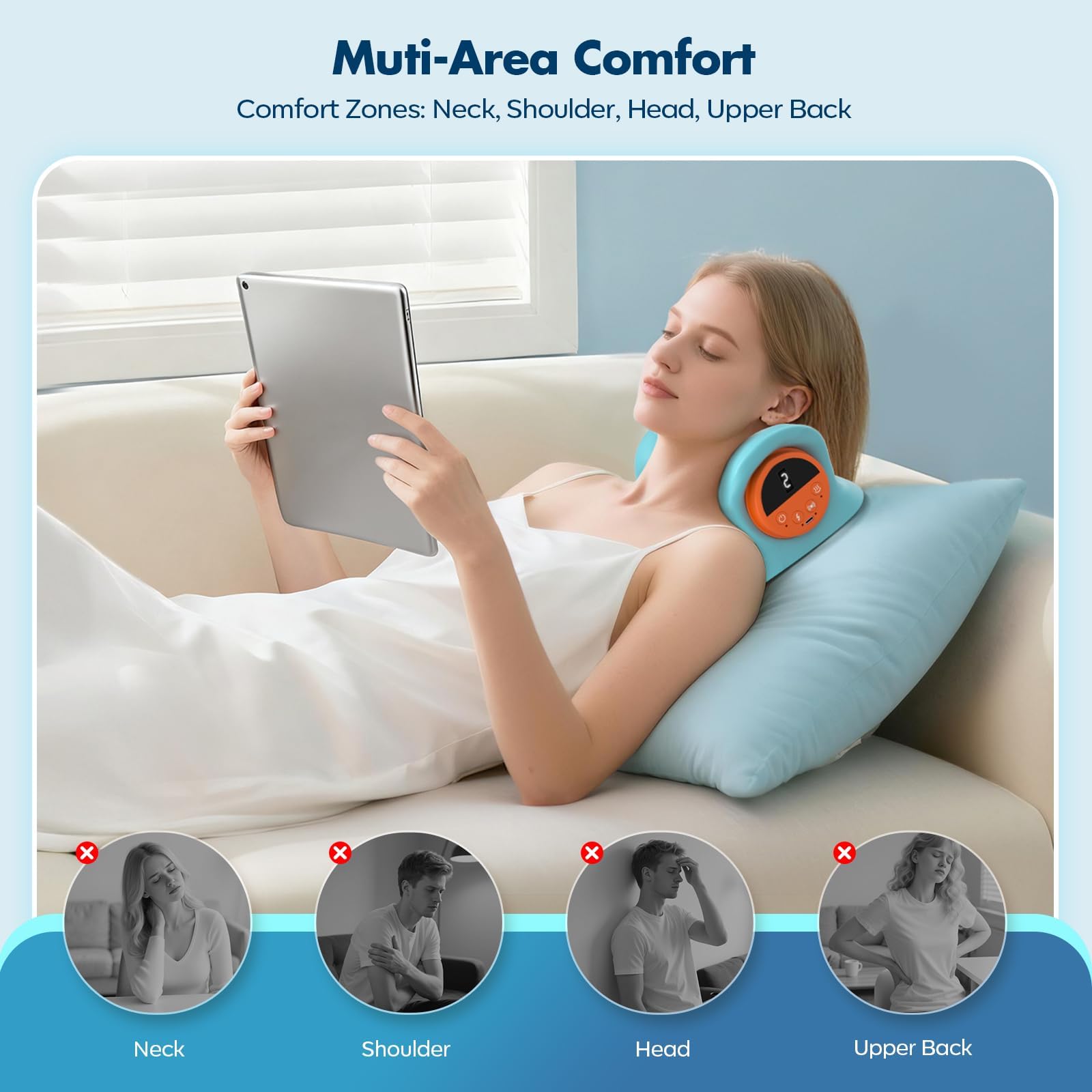 2026 Nouvel Appareil De Massage Cervical, Masseur Cervical 3 En 1 | 3 Niveaux De Compresse Chaude Et De Vibration, 9 Niveaux d'Intensité,Adapté Pour Une Utilisation Au Travail, à La Maison