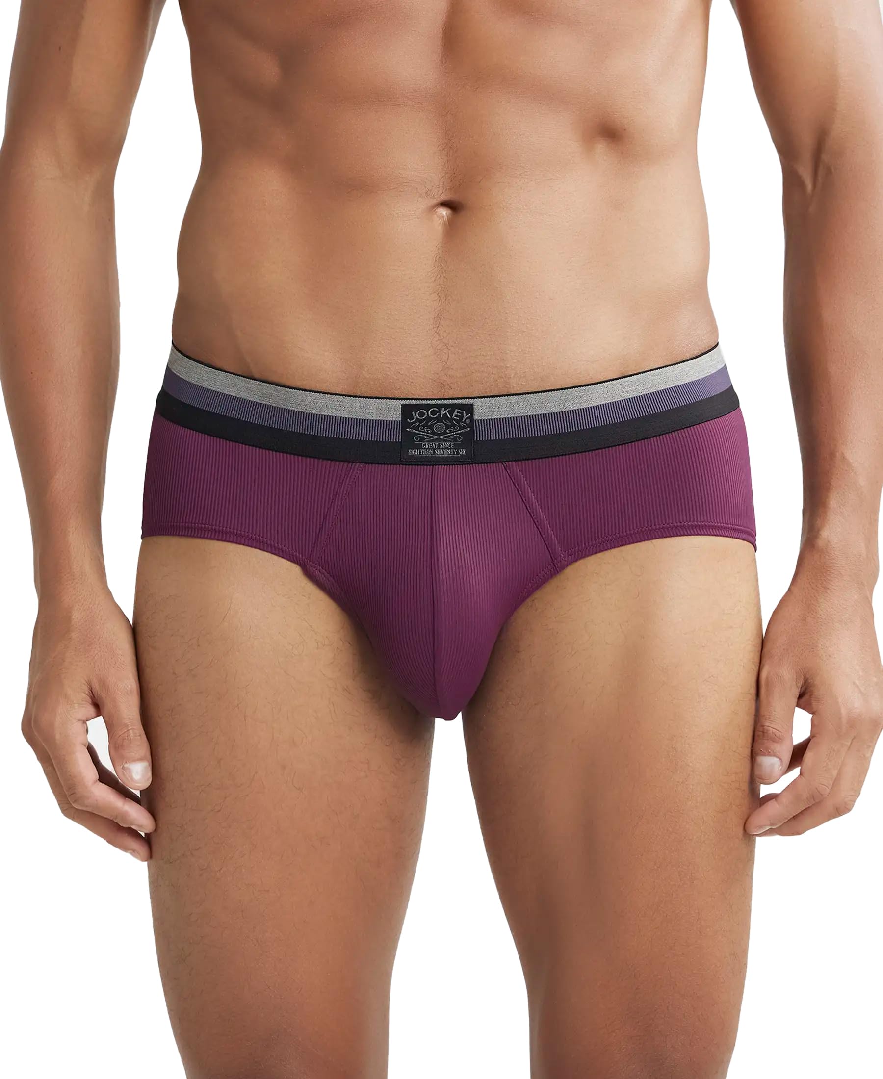 HG13 Men's Microfiber Elastane Stretch Solid Brief with Stay Dry Technology-image-36