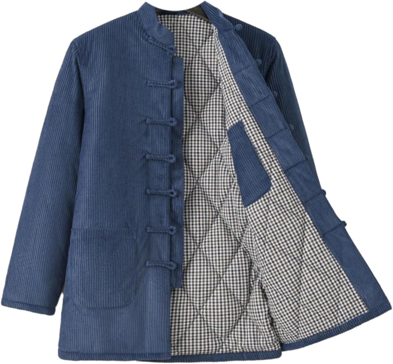 Men's Winter Jacket Corduroy Thickened Chinese Style Tang Suit Kung Fu Casual Padded Coat
