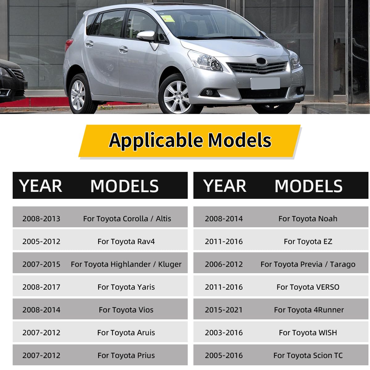 Maniglia per interni auto con gancio compatibile con Toyota Corolla Yaris 4Runner Vios Aruis Prius Previa Rav4 EZ 74610-52020 - Grigio Beige