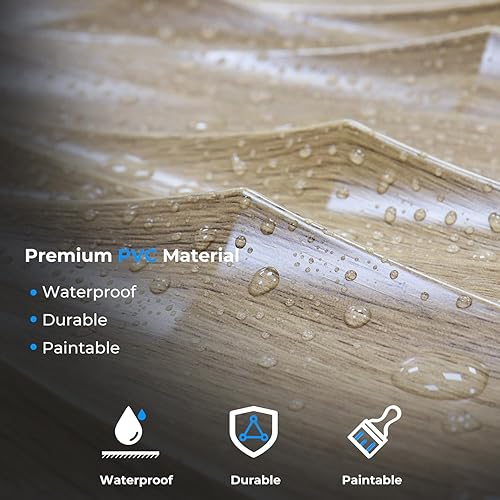 Miniatura 3 de STICKGOO Paneles de pared 3D para despegar y pegar, 19.7 x 19.7 pulgadas, paneles de pared ondulados de PVC, paneles de pared texturizados 3D para