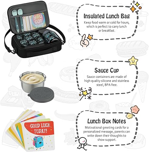 Miniatura 3 de Itslife Lonchera Bento para niños con termo de sopa de 12 onzas y bolsa de almuerzo, recipientes de comida a prueba de fugas para la escuela de