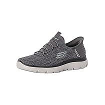 Skechers Uomo Summits Key Pace Scarpe da Ginnastica, Charcoal Mesh, Black Trim, 45 EU Larga