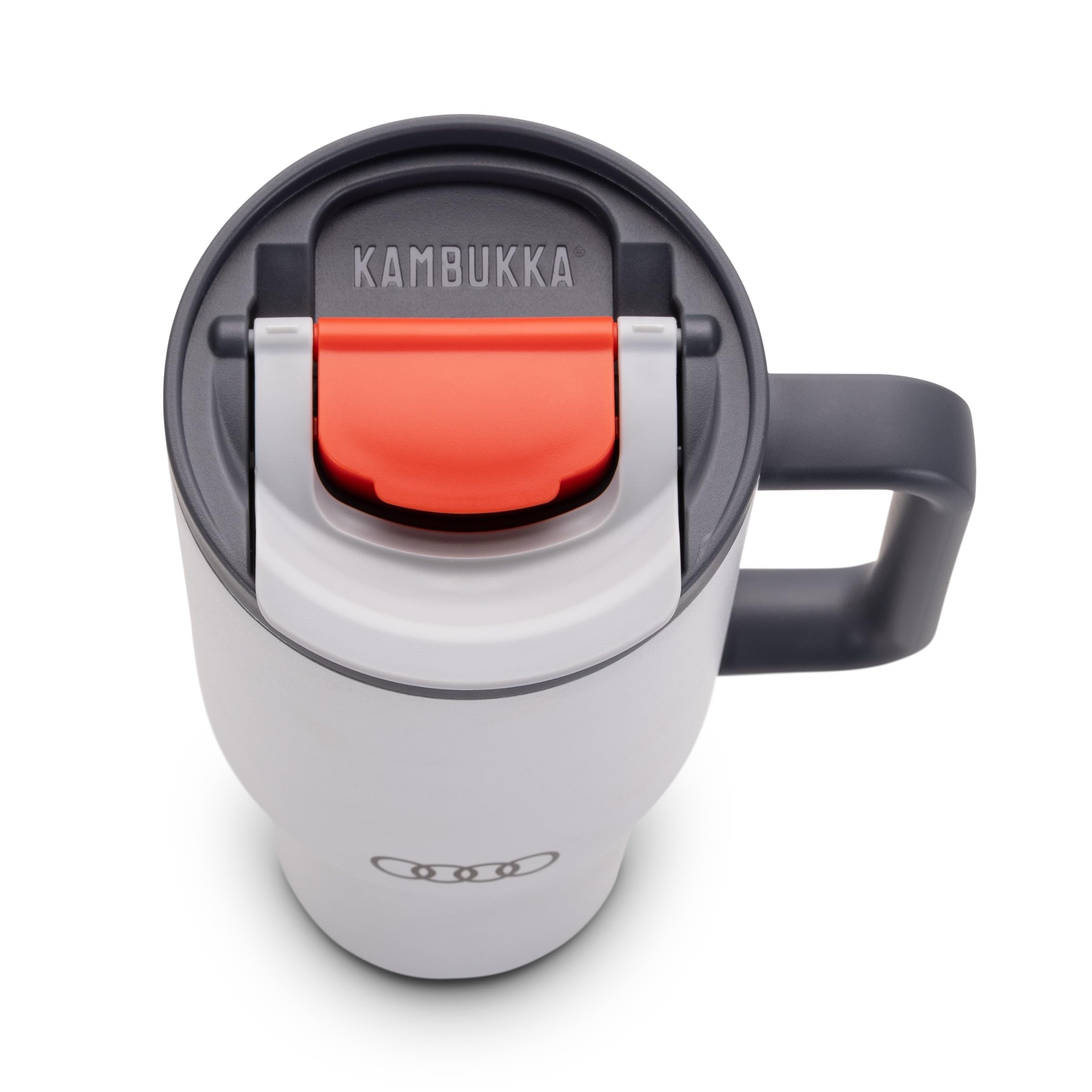 Audi - Tazza termica con cannuccia, grigio chiaro