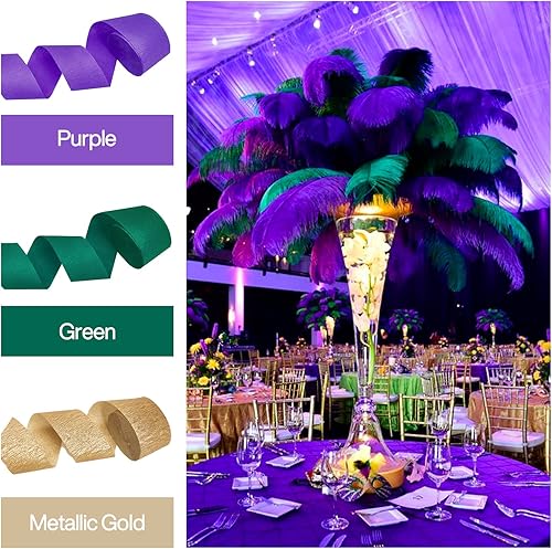 Vista 74 de PartyWoo Serpentinas de papel crepé verde, 6 rollos de 492 pies, paquete de papel crepé verde bosque esmeralda cazador para graduación, Navidad