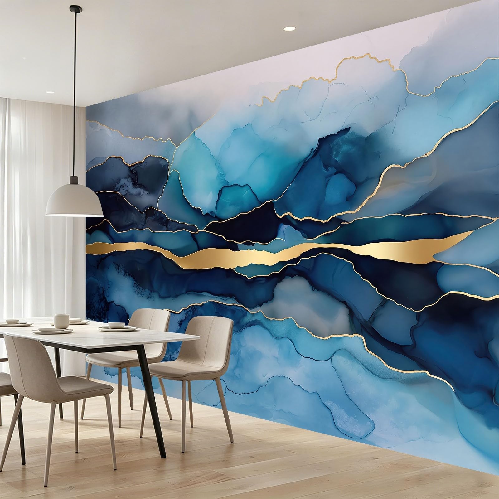 Carta da parati fotografica astratta di lusso per soggiorno, 200 x 140 cm, motivo marmo sfumato, carta da parati fotografica per camera da letto e ristorante, sfondo artistico grande in tessuto non