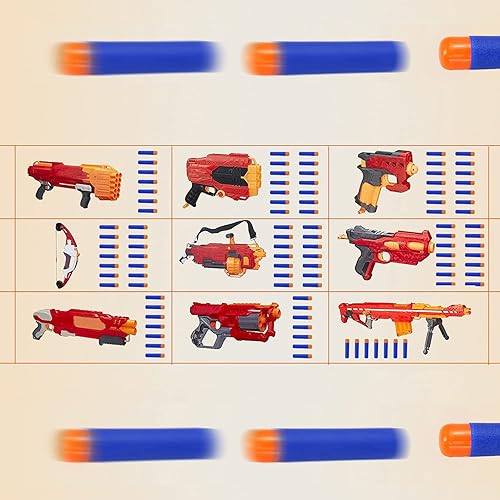 Miniatura 5 de EKIND Dardos de espuma de 3.7 in compatibles con Nerf Elite Mega Series 72-Dart Paquete de recarga (azul)