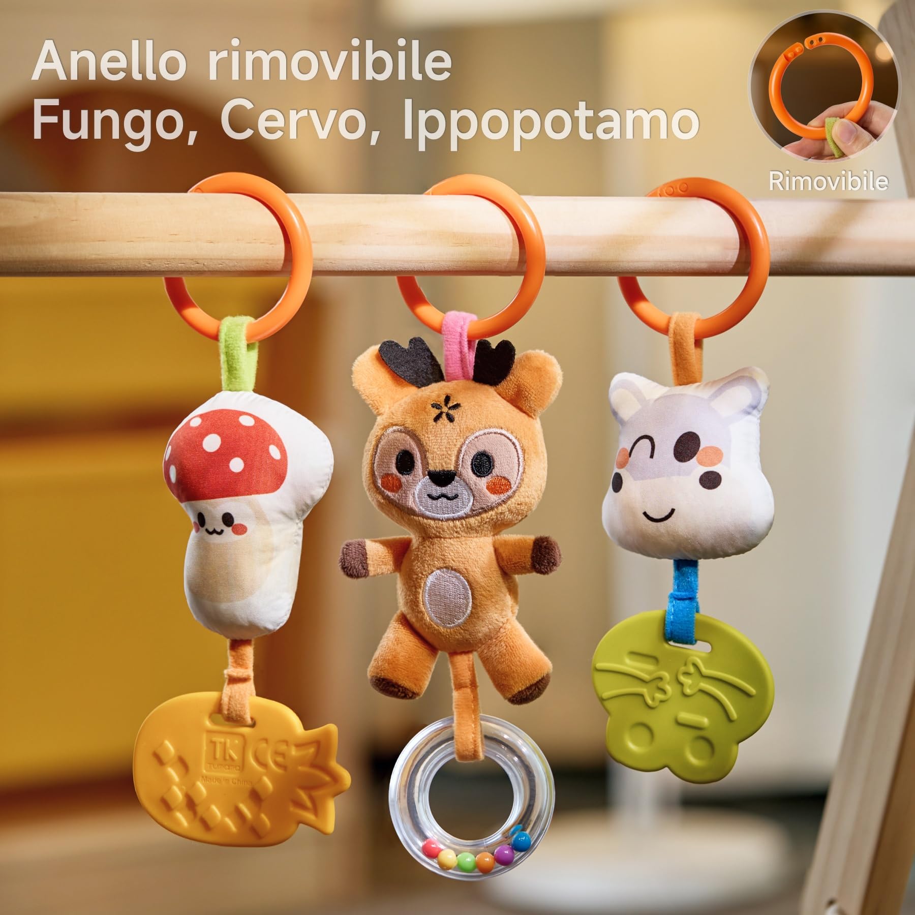 TUMAMA Giochi Spirale Passeggino Neonati - giocattolo per carrozzina per afferrare e giocare - giocattolo per lettino, box, marsupio, seggiolino auto - giocattoli sonoro motorizzato per bambini di età