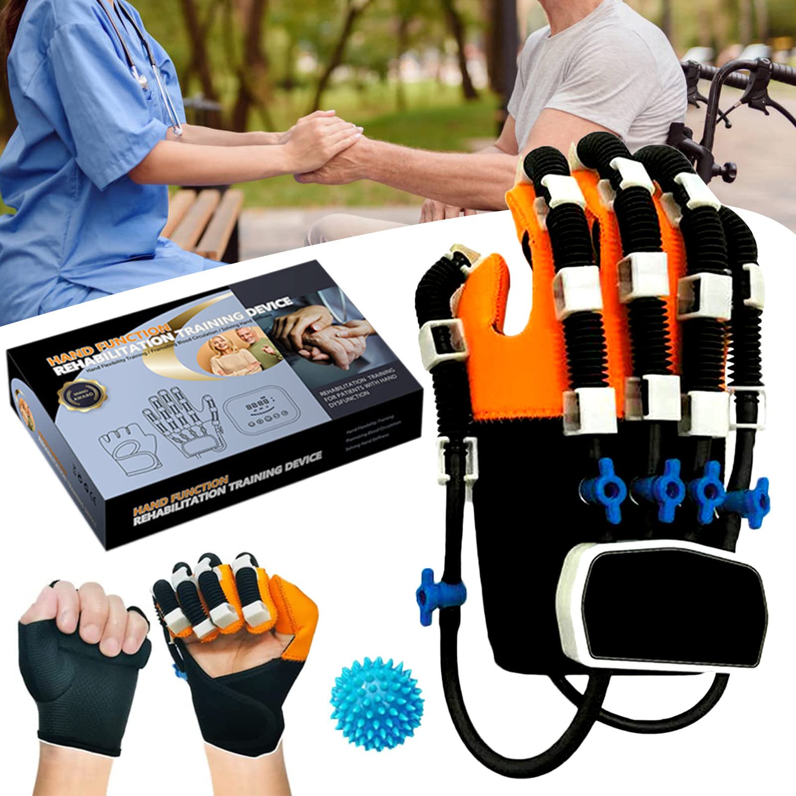Wzmocnij rękawice robota rehabilitacyjnego, inteligentny sprzęt do rehabilitacji Hemiplegia, orteza rehabilitacyjna do treningu palców,XL-Right