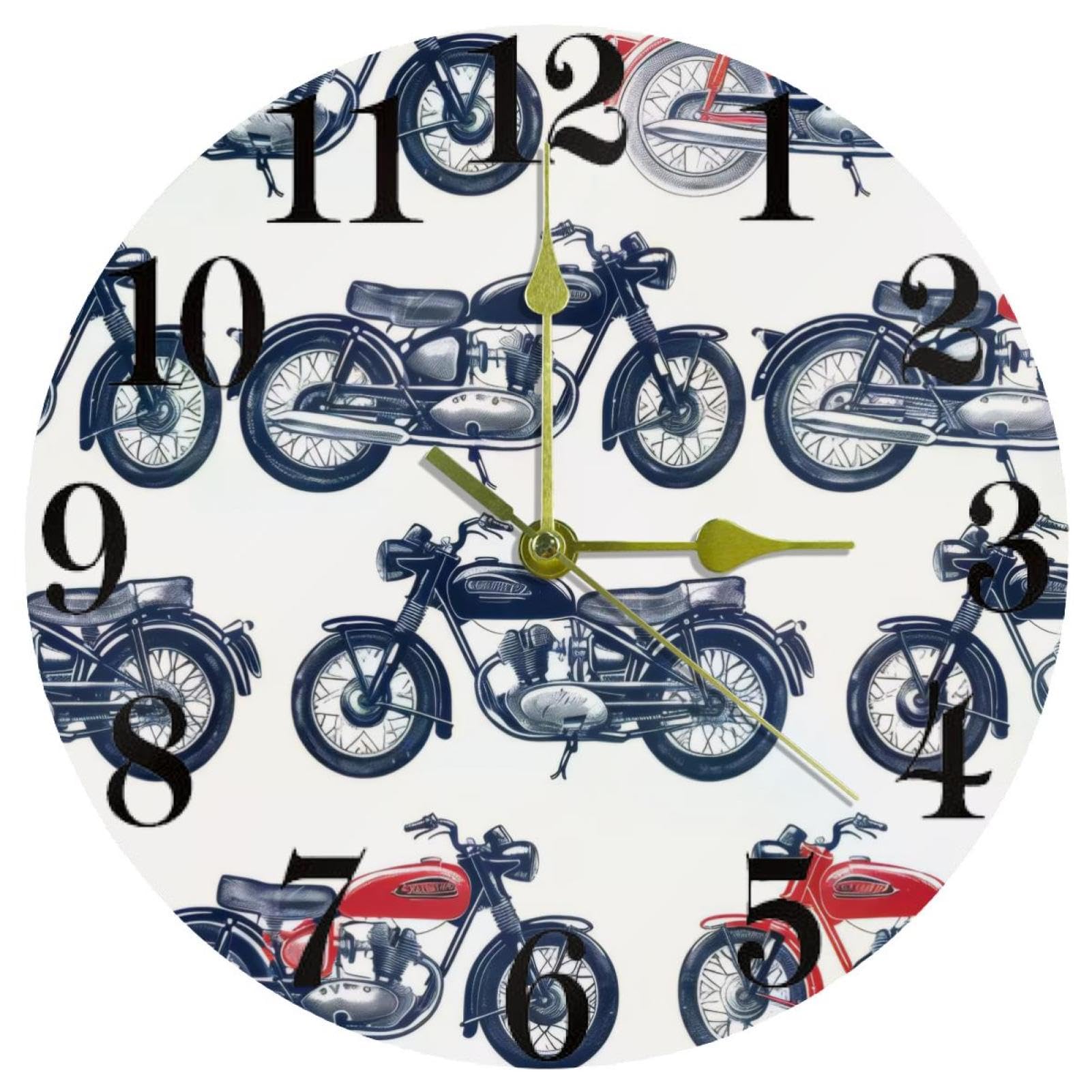 Horloge murale silencieuse à piles ronde à quartz pour maison école et intérieur
