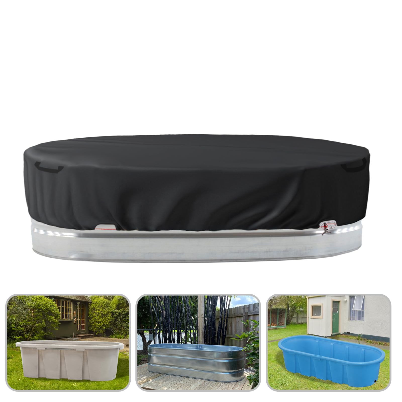 Buy Sobana 8ft Oval Stock Tank Pool Cover for 3ft x 8ft x 2ft