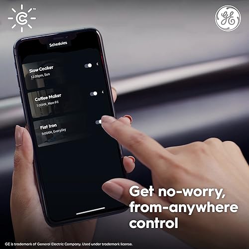 Miniatura 9 de GE Cync - Enchufe inteligente, enchufe Bluetooth para exteriores y Wi-Fi, enchufe resistente a la intemperie, funciona con Alexa y Google, negro