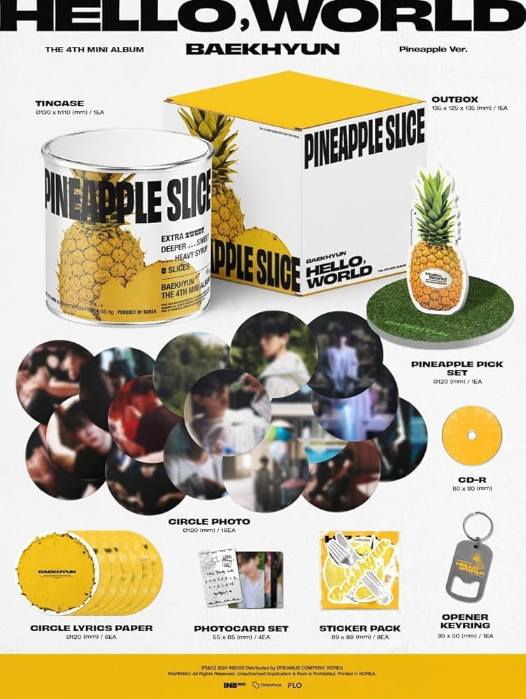 Amazon.com: (EXO) BAEKHYUN 4th Mini Album HELLO, WORLD PINEAPPLE
