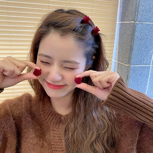 Hair Clips Barrettes For Women 10/1Pcs Velvet Hair Claw Heart-Shape Hair Clip Women Mini Size Claw Clip Solid Color Hairpin Barrettes Headwear Hair Accessories By Ffyy (Color : B7) #TOP3