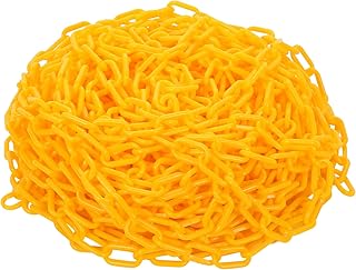 szkoo Cadena de bloqueo de 30,5 m, color amarillo, de plástico, para seguridad, control humano, tráfico, línea de cola