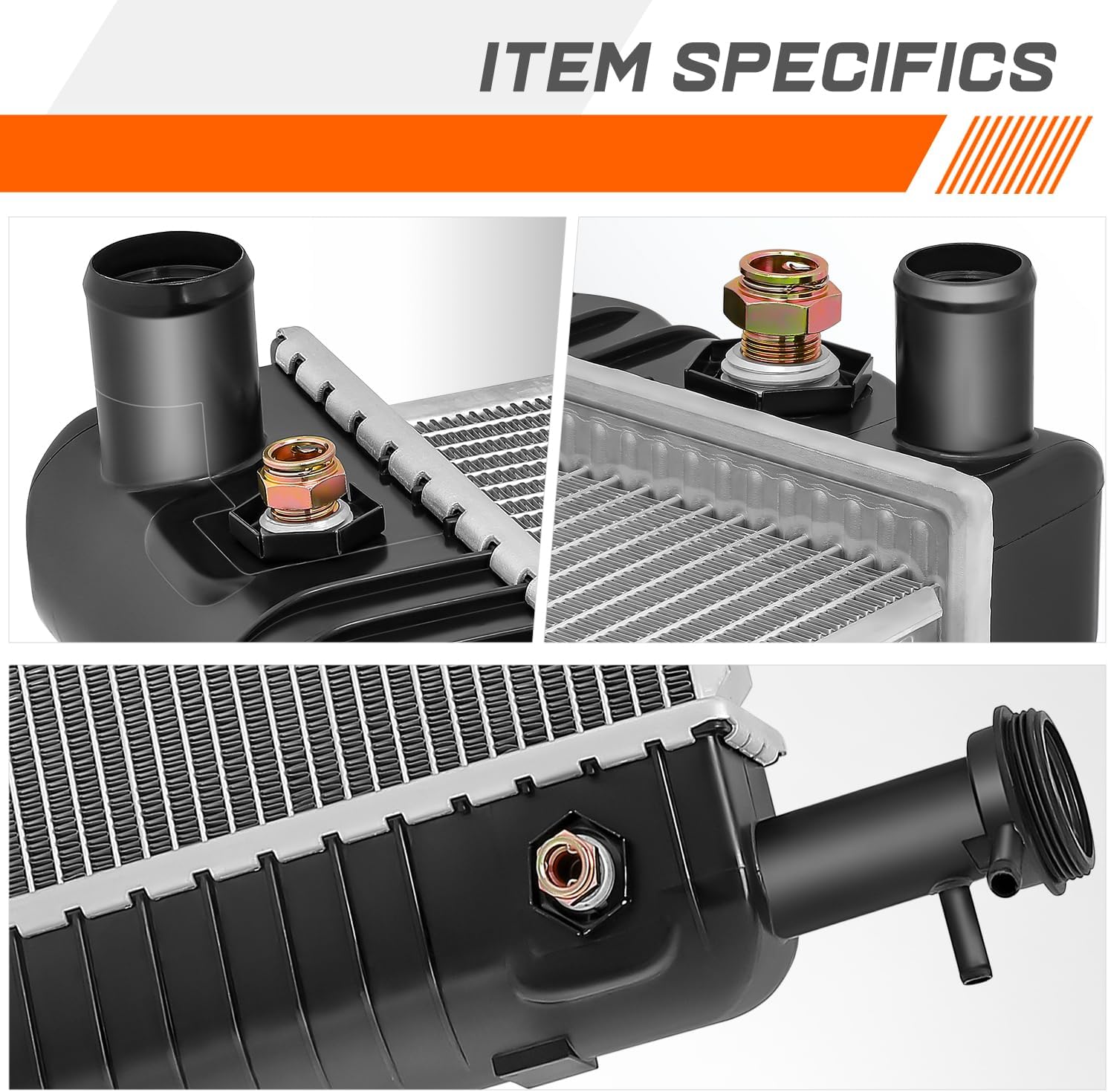 PM PERFORMOTOR DPI 2713 Cooling Radiator Replacement Compatible with Chevy Express GMC Savana 2500 3500 2003 2004 4.8L 6.0L, 34" W X 17-1/4" H X 1" D, 1-5/16" Inlet / 1-9/16" Outlet