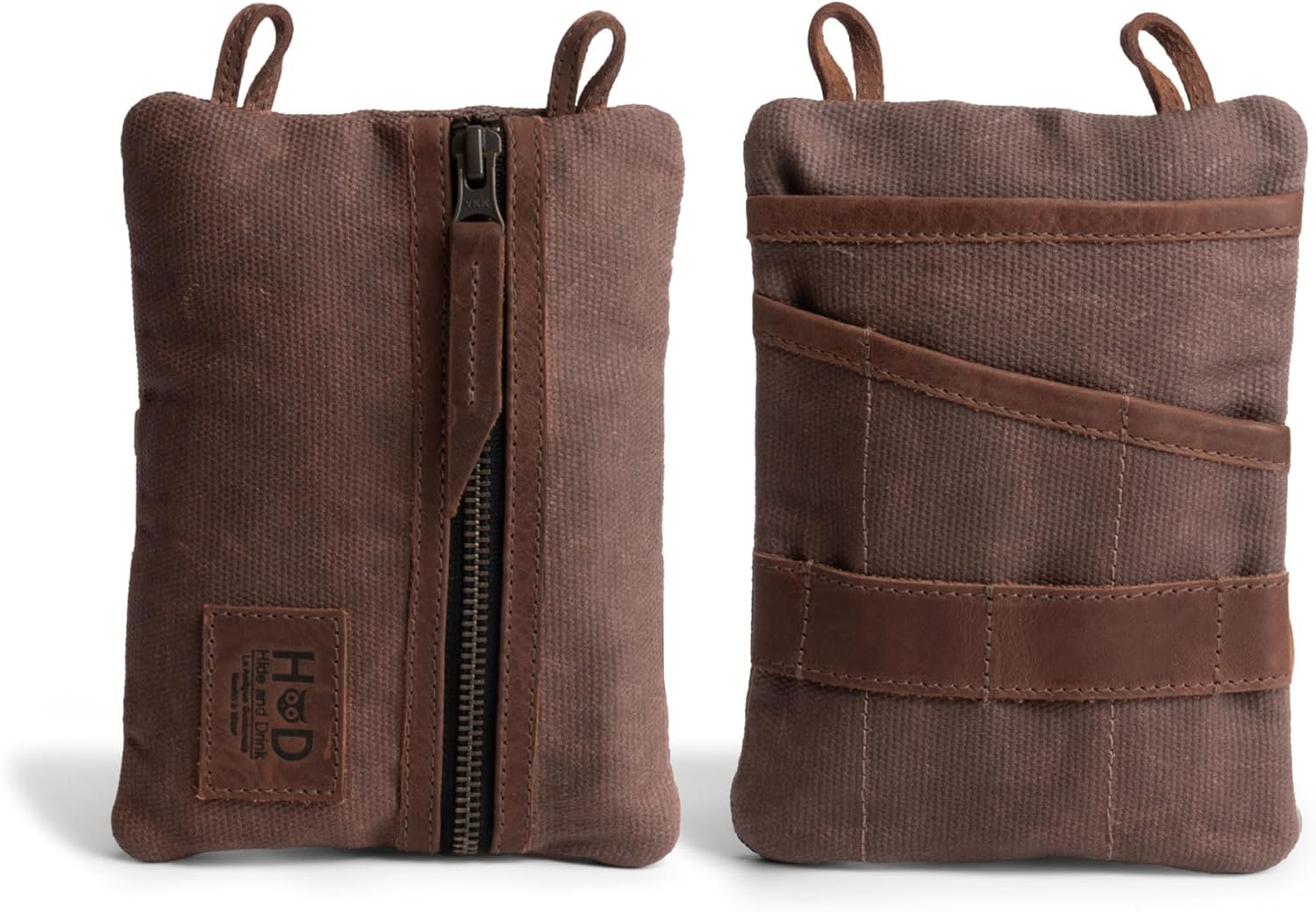 Hide & Drink, Multi-Tool Pocket Pouch XL, Compact Multipurpose EDC Zippered Bag, Mini Camping Tool Case, Knife Holster, Handmade Slim Organizer