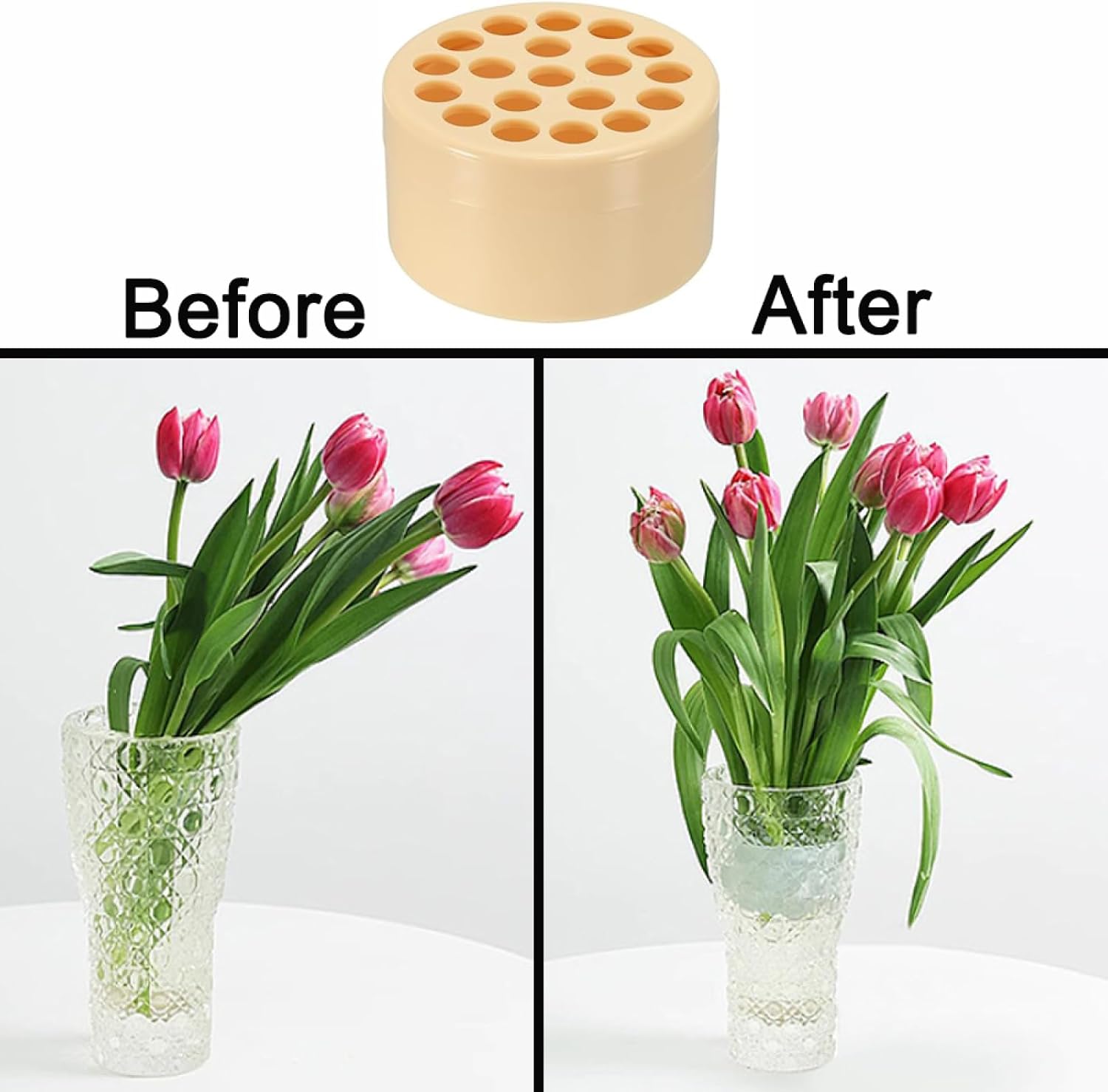 TopHomer Spiral Ikebana Stem Holder, Flower Arrangement Holder Ring Reusable Floral Bouquet Twister Round Flow Arranger Flower Fixed Tool (1 Pcs Green)