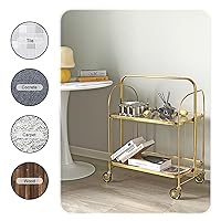 Vista 5 de Ruedas con vástago de 3 pulgadas, juego de 4 ruedas para carritos de hotel y restaurante (4 con freno, chapado en oro), vástago roscado 8 * 15 mm