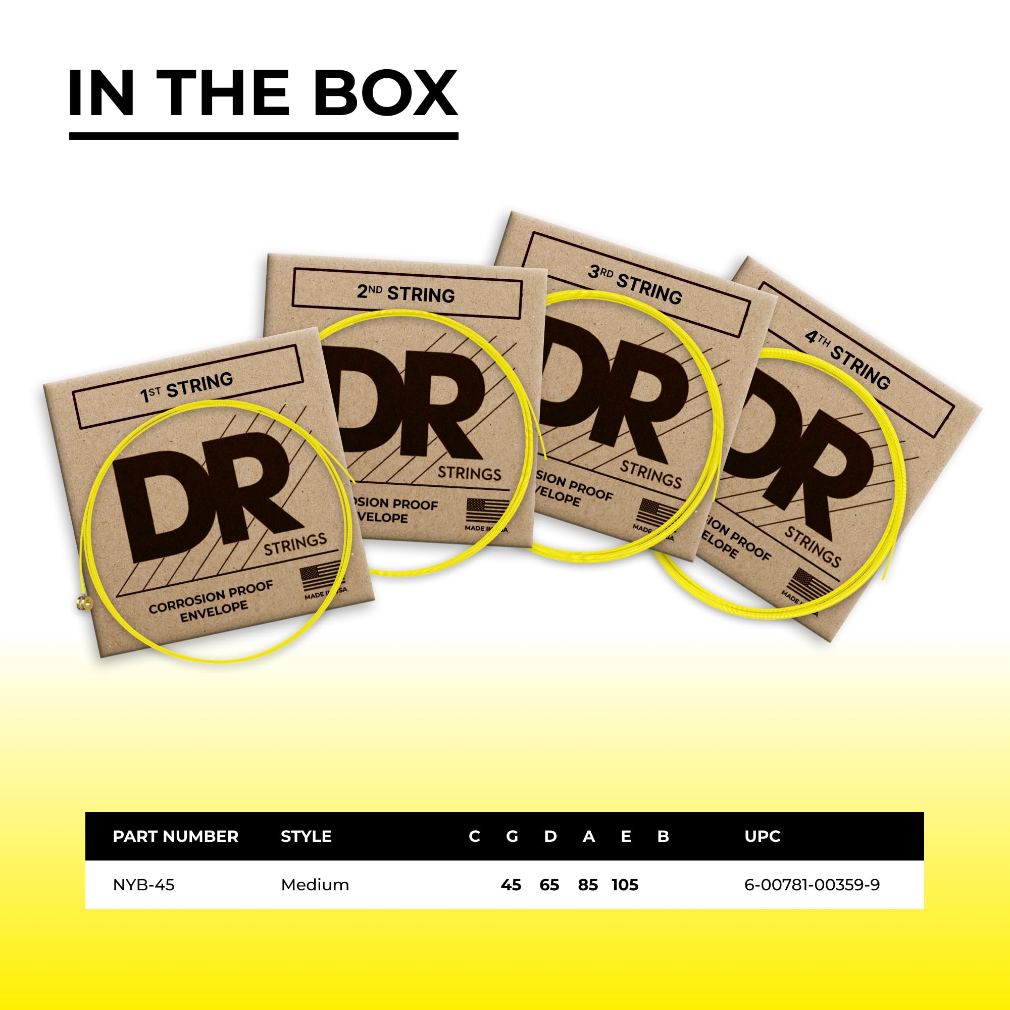 (未使用･未開封品)　DR ベース弦 NEON ニッケルメッキ イエロー カラー コーテッド .045-.105 NYB-45 tu1jdyt Amazon | DR ベース弦 NEON ニッケルメッキ イエロー カラー