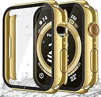 Vista 13 de Misxi [Juego de 2] Funda Impermeable con Botón para Apple Watch SE 2 (2024) Series SE 6 Series 5 Series 4 44mm, Funda de PC Anti-Caída con Protector