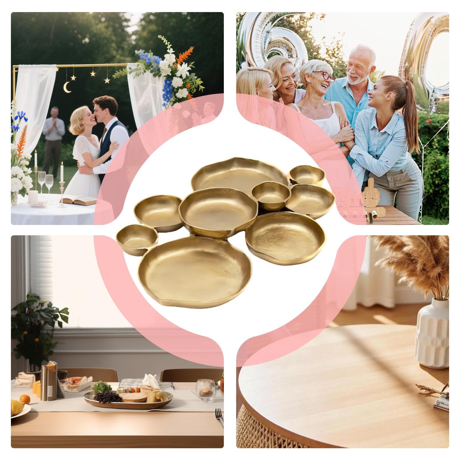 Ciotole da portata per intrattenimento | da dessert decorativo, vassoi da portata per snack, per sala da pranzo, feste, matrimoni, per nocciole, patatine, frutta, caramelle, pasti, antipasti
